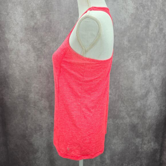Danskin Now Pink Semi Fitted Stripe Activewear Racerback Tank Top Small - Picture 4 of 5